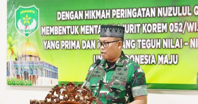 Peringatan Nuzulul Qur’an 1447 H, Korem 052/Wkr Membentuk Prajurit PRIMA dan Perkuat Mental dan Nilai Tauhid