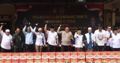 Dalam Rangka Hari Bhayangkara ke-80 Polresta Serang Kota Musnahkan Ribuan Botol Miras
