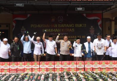 Dalam Rangka Hari Bhayangkara ke-80 Polresta Serang Kota Musnahkan Ribuan Botol Miras