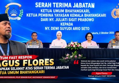 KETUM FAST RESPON AGUS FLORES UCAPKAN SELAMAT ATAS SERAH TERIMA JABATAN KETUA UMUM BHAYANGKARI